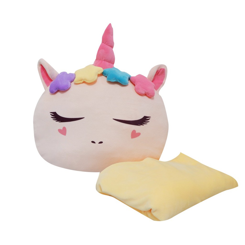 Balmut Bantal Selimut Unicorn little kuda pony lembut untuk traveling di mobil atau kamar by Istana Boneka