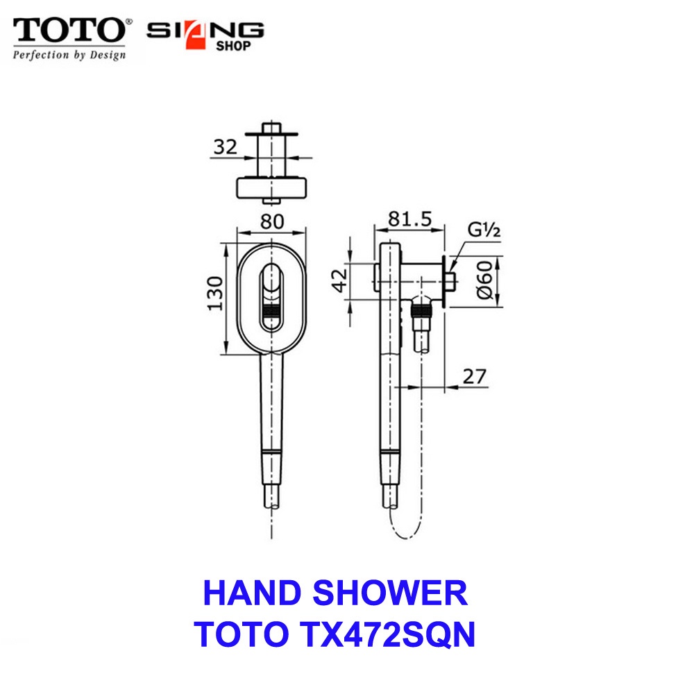 Toto hand shower set with wall Outlet TX472SQN LeMuse