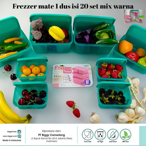 FOOD CONTAINER BIGGY FREEZER MATE SET OF 8