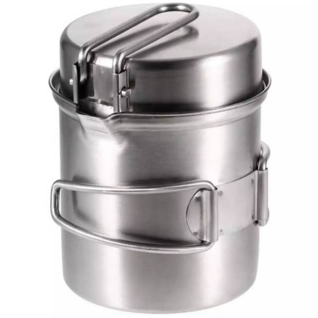 Cooking Set Camping 2in1 Pot Kettle Nesting Kettle Pan Bushcraft not Ultralight Titanium Coffee Cup
