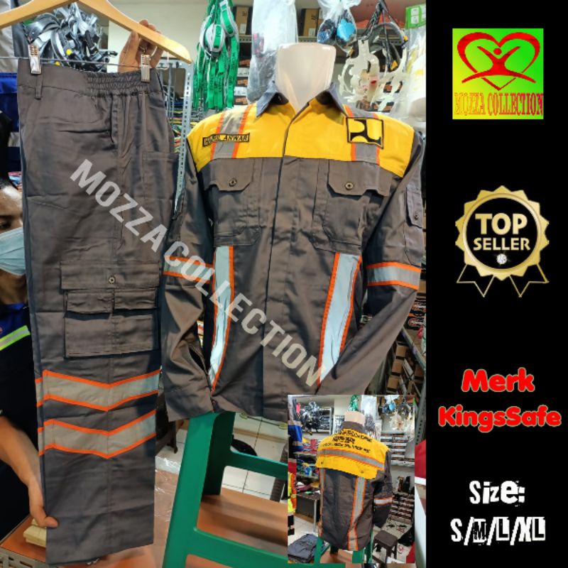 BAJU SAFETY SETELAN CELANA TACTICAL ABU KUNING-WEARPACK COVERALL SAFETY PU DESAIN TERBARU