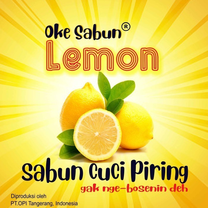 Sabun cuci piring 250ml lemon wangi segar (wangi kekinian) Produk OPI baru By Oke Sabuny sudah ada izin edar resmi by Oke sabun suplayer