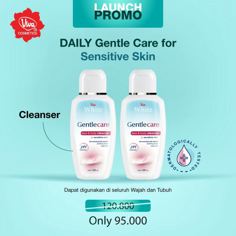 Face Body Cleanser Wash Gentle Skin Perawatan Kulit Sensitif Sensitive Viva