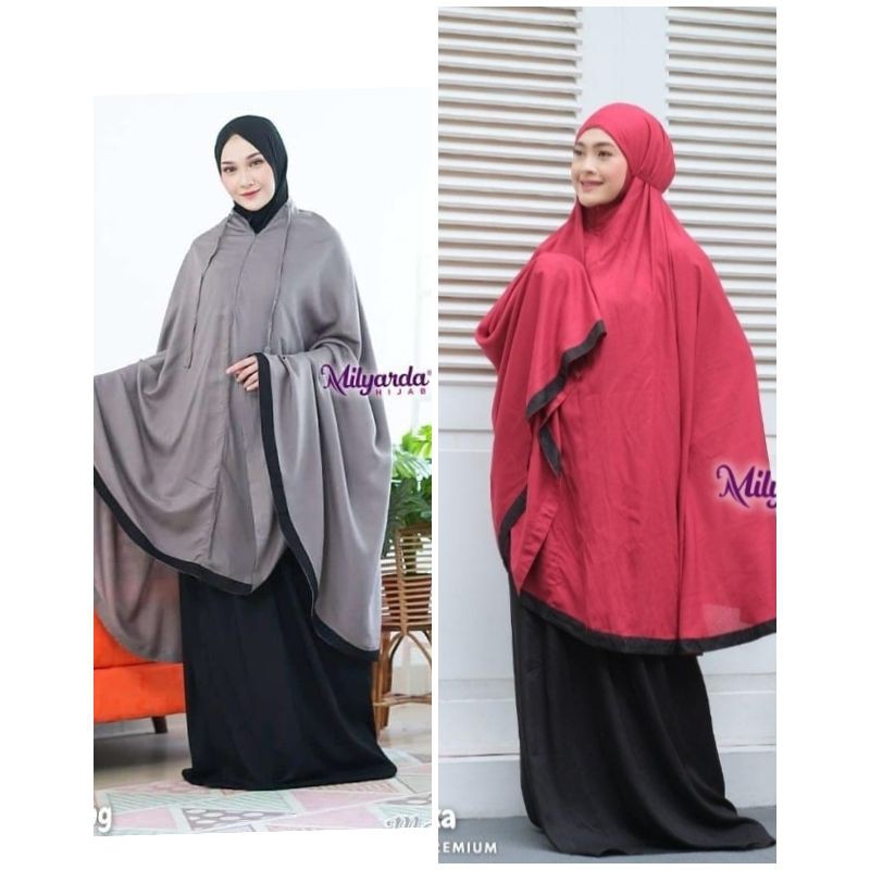 mukena dewasa / mukena lebaran terbaru malika 2 in 1 original milyarda hijab 2021