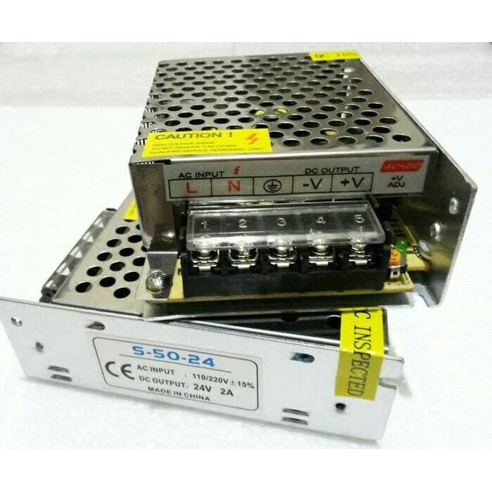 ADAPTOR 24V 2A POWER SUPPLY SWITCHING LED JARING 2 AMPERE 24 VOLT DC