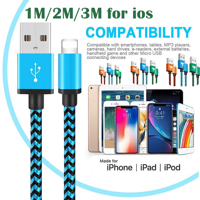 Charger Cable for ios iPhone iPad 3ft/1m Mobile Phone Cable Fast iPhone Charging Cord Nylon Braided iPhone Charging Cable for iPhone 13 13Mini 13Pro 12 12Mini 12Pro 12ProMax 11 Pro max/XR max/8/7/6/6s/SE 2020 iPad