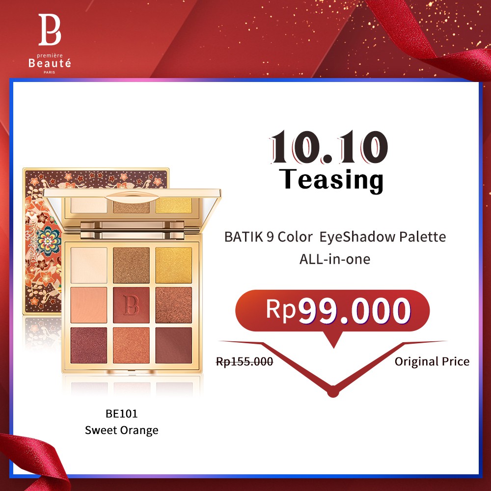 

Premiere Beaute BATIK 9 Color Eye Shadow Palette All-in-one Blusher Contour Highlighter Sweet Orange