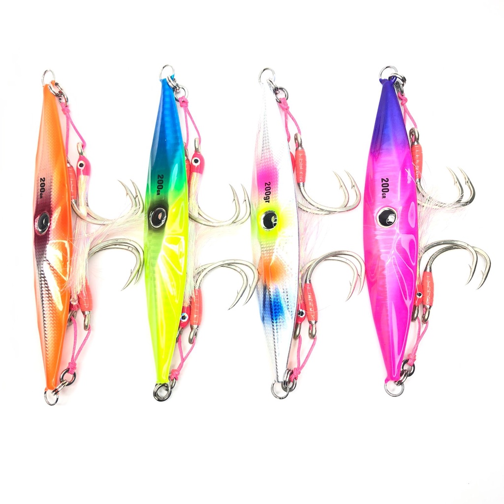 Umpan Lure Metal Jig Diamond Short 200gr GID The Angler Series + 2 Assist Double Hook GID 3/0