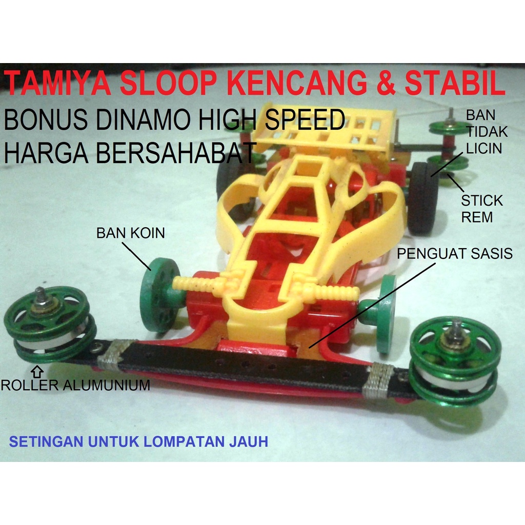 Mainan Mobilan Tamiya Sloop Speed Mini 4wd/2wd Kencang(SELAMA MASIH TAMPIL BARANG READY)