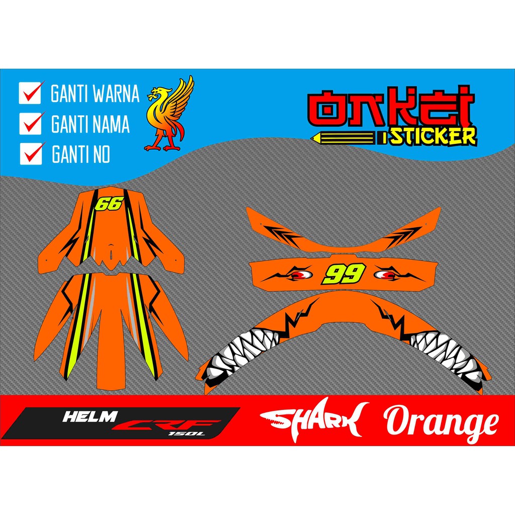 decal sticker helm crf 150 shark