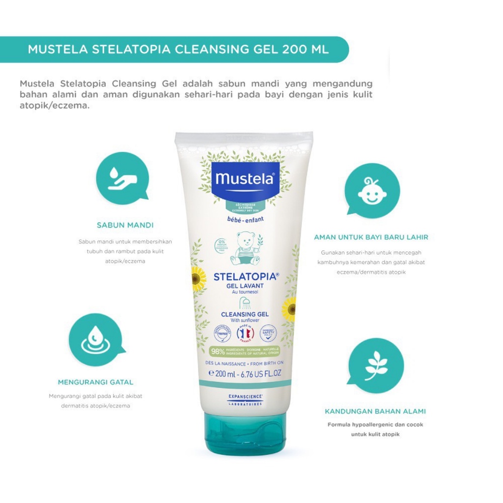 [PROMO] Mustela Stelatopia Cleansing Gel 200 ml