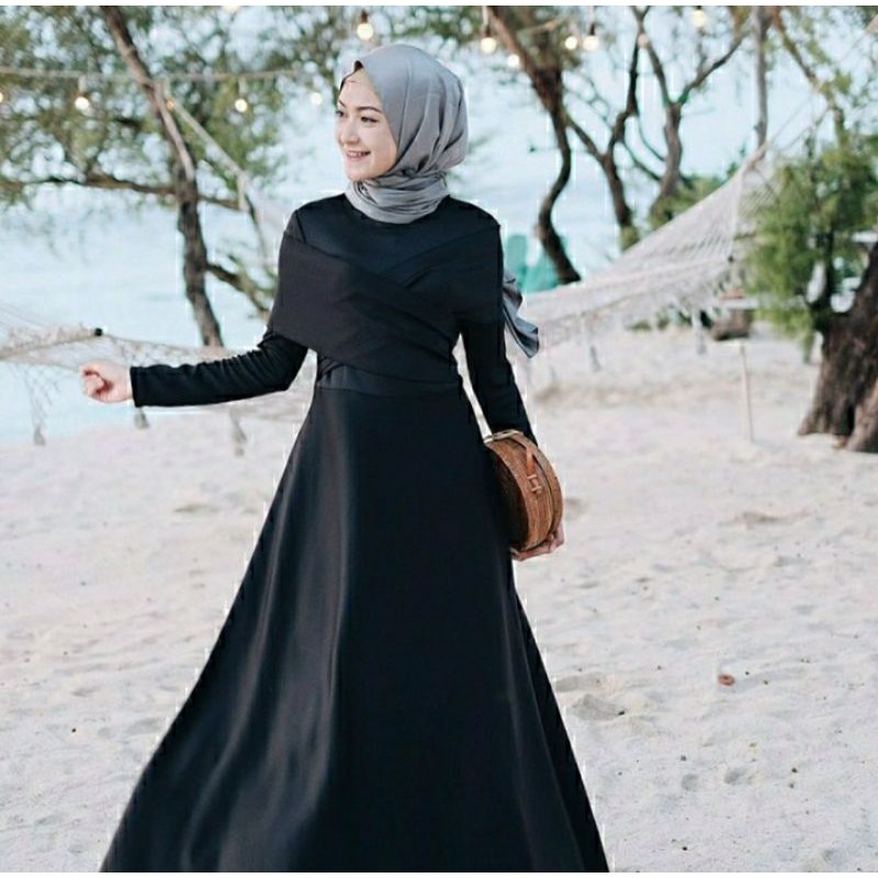 Baju gamis maxi gaun luxury dress muslim pesta lebaran 2025 kondangan hari raya lamaran seragam kelu