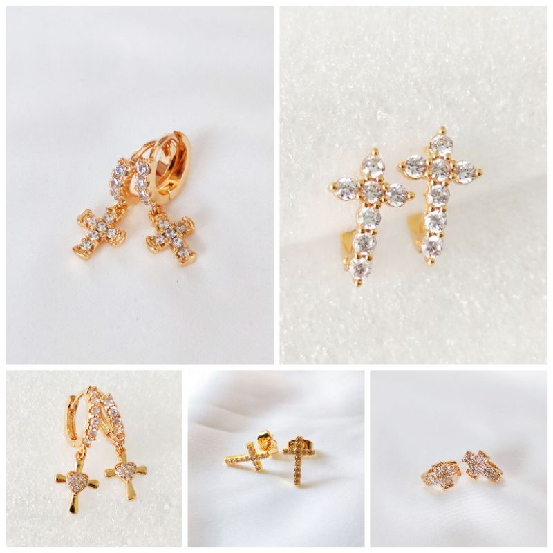 Anting Salib Import Xuping Asli Best Quality lapis emas 18karat
