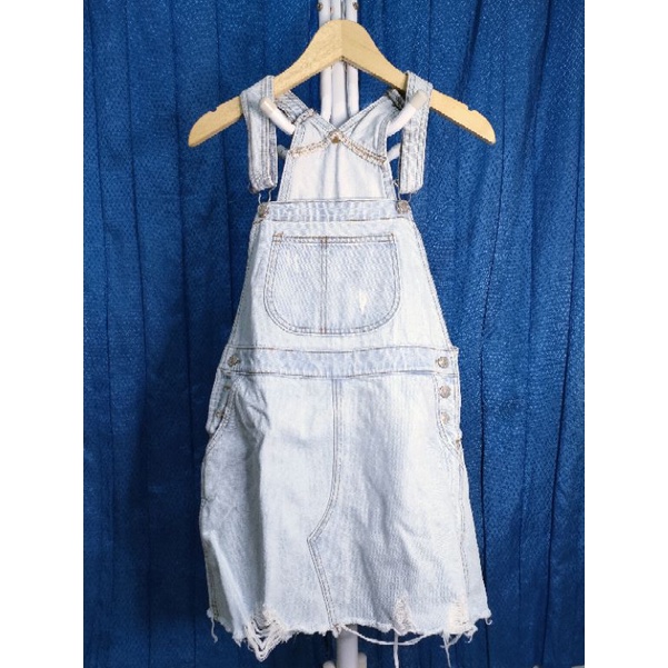 Preloved Overal Jeans Premium baby Blue Rawis Murah