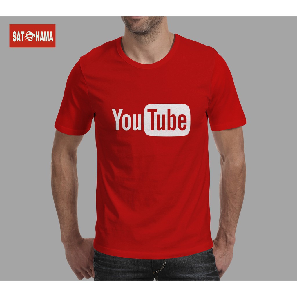 Satohama Baju Distro Pria Soft Cotton Combed 30s / Baju Distro Pria Youtube / Baju Logo Youtube