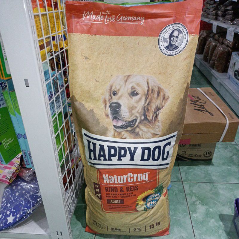 EKSPEDISI HAPPY DOG NATURCROQ ADULT BEEF &amp; RICE 15KG / HAPPY DOG/ MAKANAN ANJING