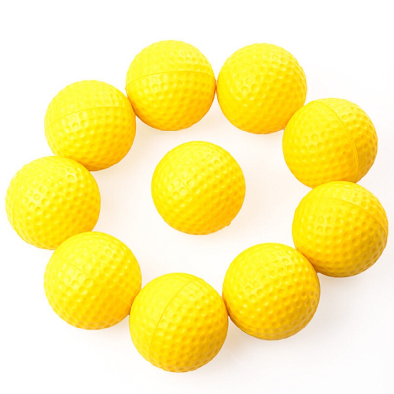 Deid 10pcs Bola Golf Bahan Plastik PP Elastis Warna Kuning