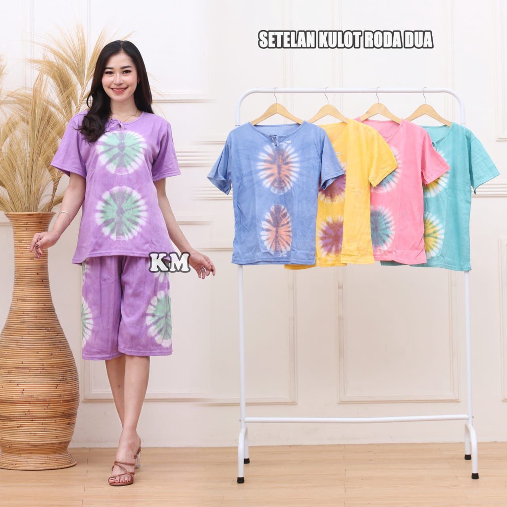 BISA PILIH MOTIF) SETELAN TYE DIE PENDEK / ONE SET ABSTRAK SETELAN TIE DYE PENDEK DEWASA MURAH MERIA