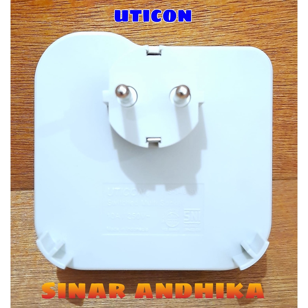 STOP KONTAK UTICON ARDE 3 IN 1+SAKLAR ON OFF+PENGAMAN SOKET S-348SW