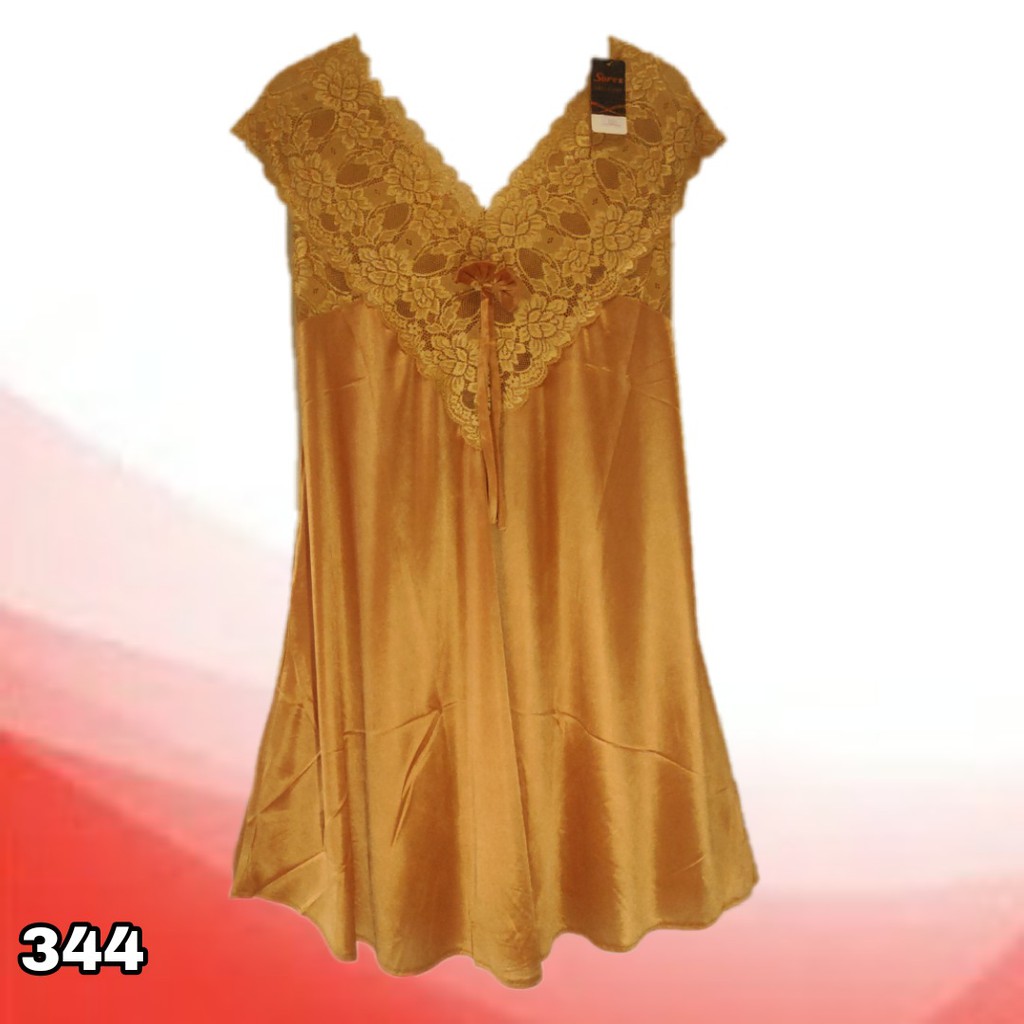 K344 - BAJU TIDUR LINGERIE SOREX PREMIUM SATIN LOOK RENDA CANTIK