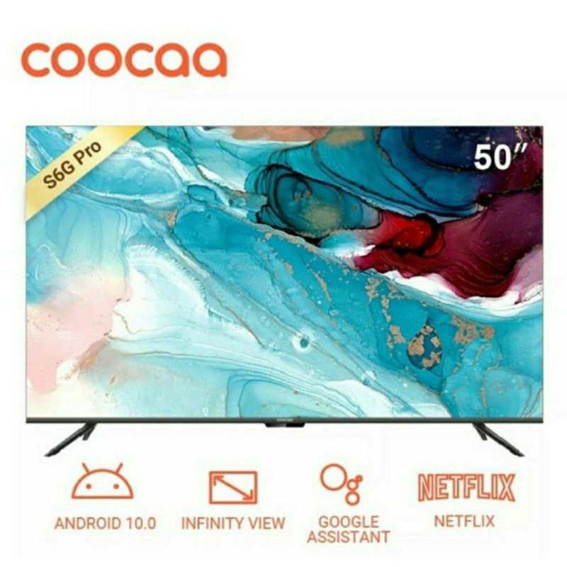 Coocaa LED 50inch smart tv android 50S6G PRO 4K Android 10.0