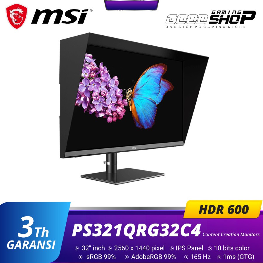 MSI CREATOR PS321QR MONITOR 32&quot; WQHD 1440p, 165Hz, IPS