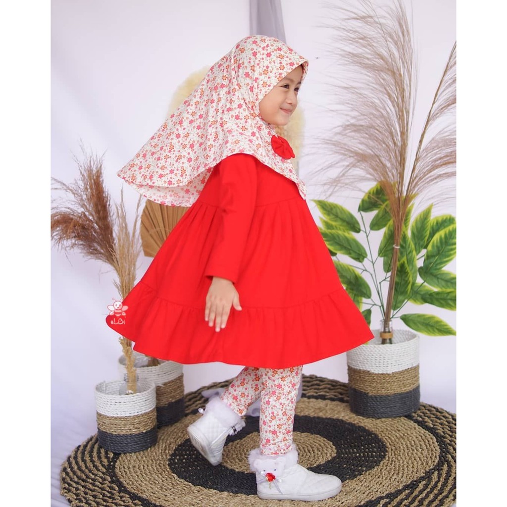 eLBi - Baju Muslim Anak Nayla / Baju Gamis Anak 1-6 tahun / Baju Muslim Anak Perempuan / Tunik Anak