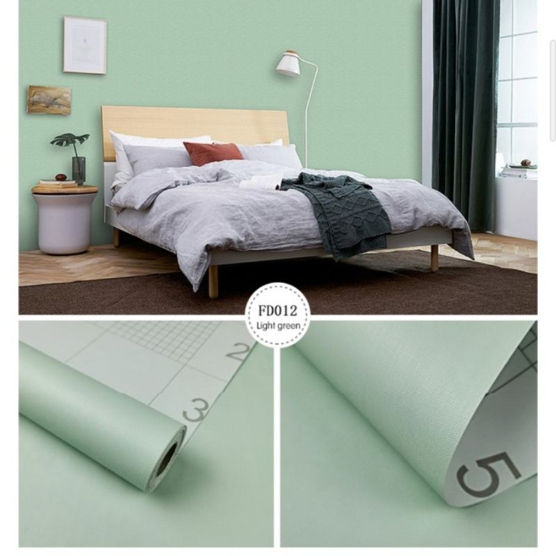 Wallpaper Dinding Polos Sticker Dinding Polos Hijau Bertekstur