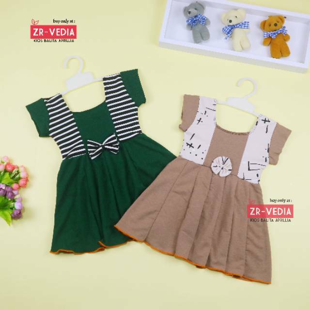 Dress Nadine uk Bayi 3-12 Bulan / Dres Pesta Baby Perempuan Murah Pakaian Baju Harian Cewek Import
