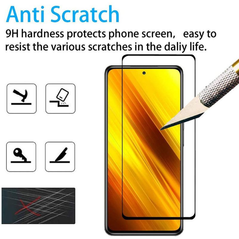 Xiaomi Redmi 9T Poco X3 NFC X3 Pro F3 M3 Tempered Glass Full Cover Anti Gores Kaca Screen Guard