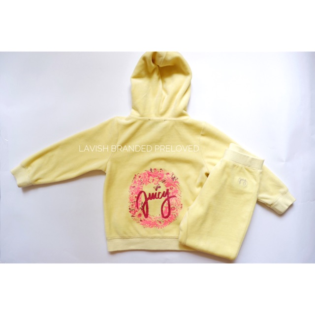 Preloved Jacket Baju Branded Anak Baby Bayi Juicy Couture Velour Track Set Size 18 bulan