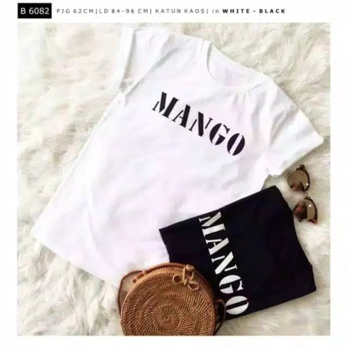 TBI Kaos Mango Polos Tee Shirt Mango Sablon / Bordir Fashion Style Atasan Baju Oblong Santai