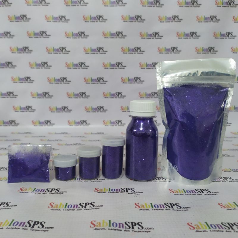 Bubuk Gliter Ungu / Violet Glitter Powder 100gr