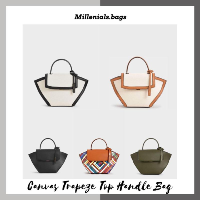 cnk canvas trapeze top handle bag