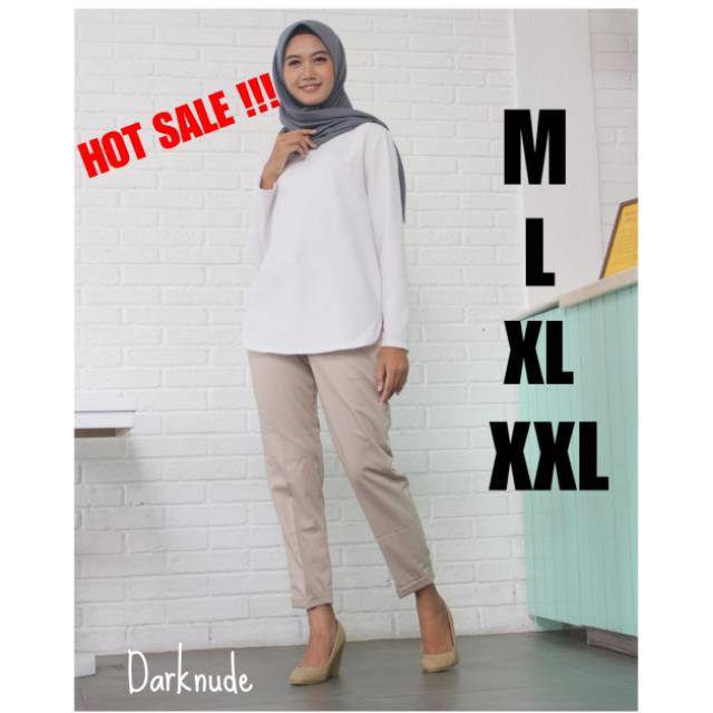 CELANA BAGGY PANTS Latte beige nude hitam maroon ivory CELANA BAGGY PANTS Latte beige nude hitam maroon ivory