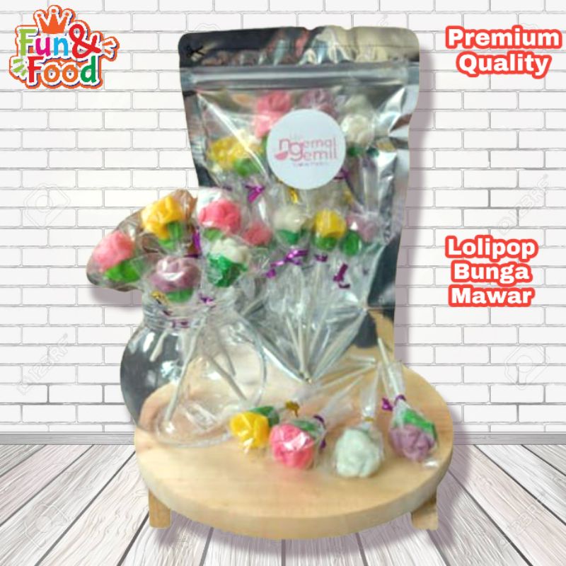 

Permen Lolipop Bunga Mawar Mix Colour Premium
