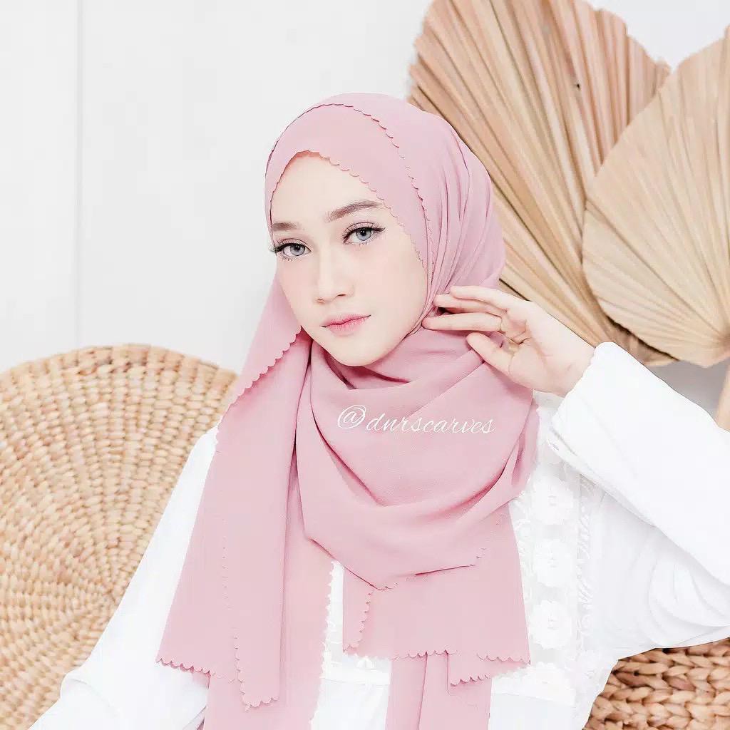 1KG MUAT 10PCS | PASHMINA LASERCUT PASHMINA POLOS BASIC PINGGIRAN LASER FASHION WANITA HIJAB