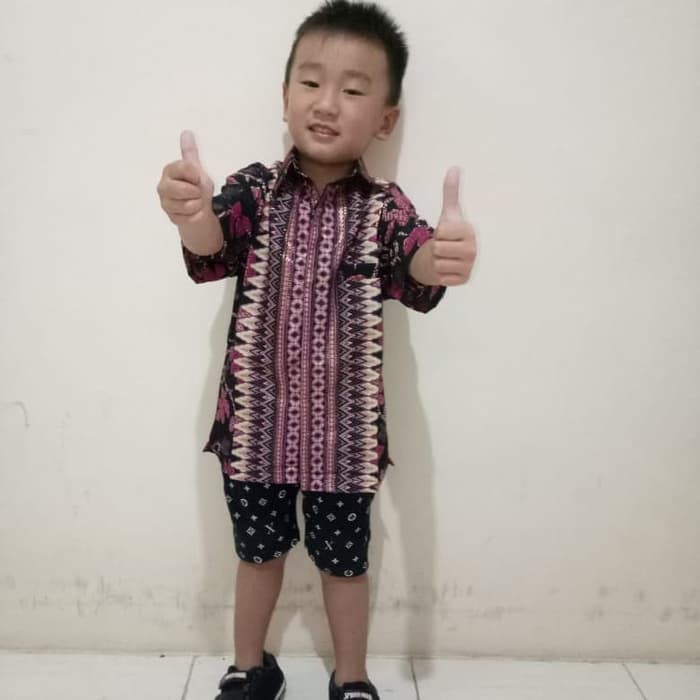 kemeja anak batik lengan pendek new