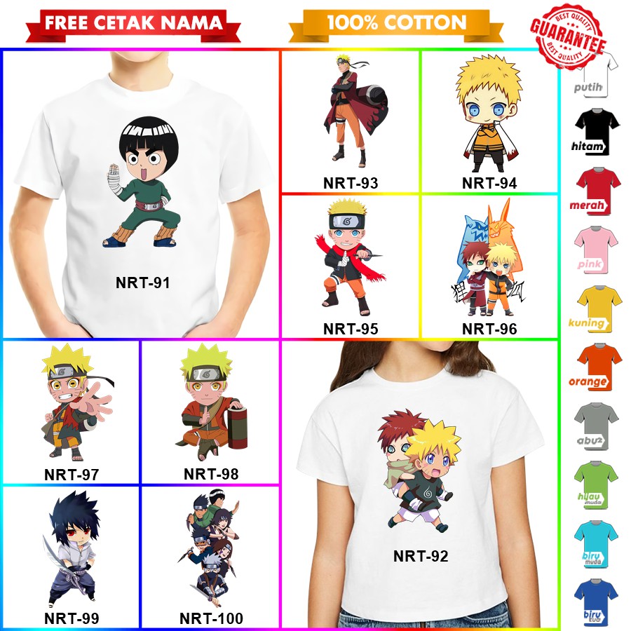 [FREE NAMA!!] Baju Kaos COUPLE  ANAK DAN NARUTO BANYAK MOTIF