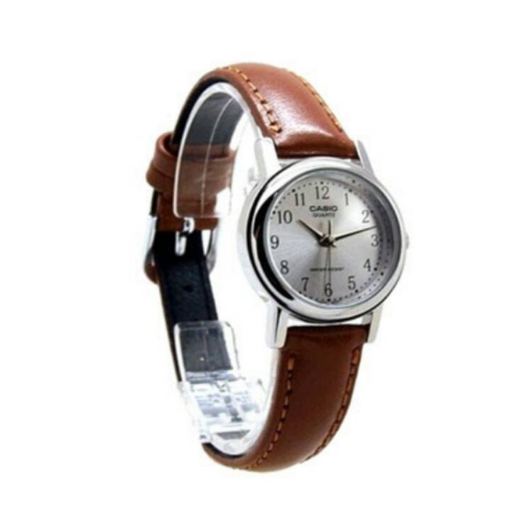 Casio Original Standard Analog Type LTP-1095E-7B / Tali Kulit Coklat / Jam Tangan Wanita