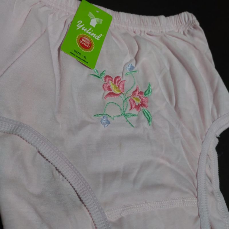 6 Pcs Celana Dalam Yutind Bordir  Grosir  CD Underwear Yutind Bordir Size Jumbo
