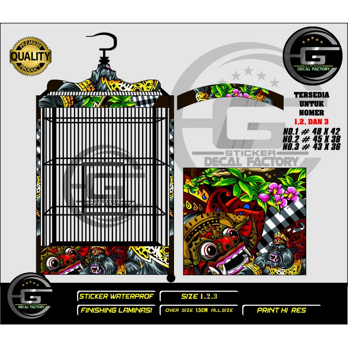 STICKER DECAL EBOD SANGKAR KOTAK NO.1,2,3 BUTO BARONG