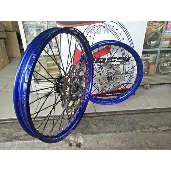 Sepaket Velg KLX Dtracker Ring 16-19 atau 18-21 Satu Set Tromol Jari Bonus Rakit Setel Velg dan