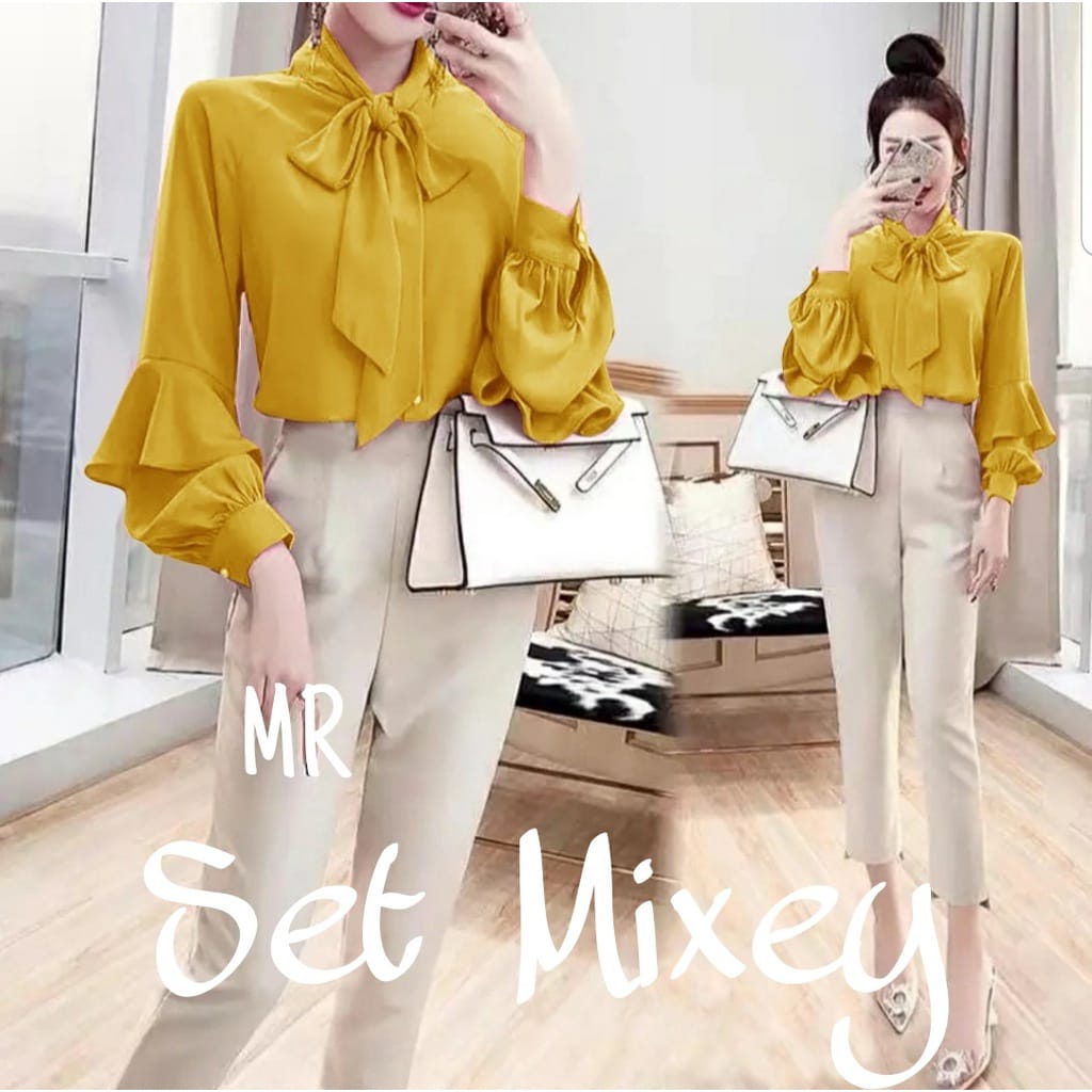 Baju Setelan Xey 2in1 Setelan Celana | Baju Setelan Wanita | Setelan Kerja | Office Set Wanita | Pak