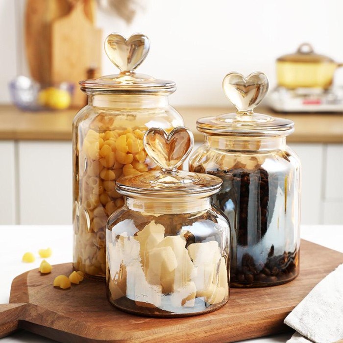 [IMPORT] Love Jar Glass / Toples Makanan Kedap Udara / Toples Kaca