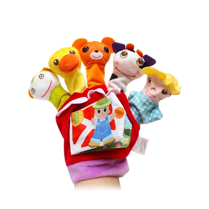 Mainan Sarung Boneka Jari Tangan Binatang Finger Puppet Soft Book Edukasi Bayi Lucu 5JARI