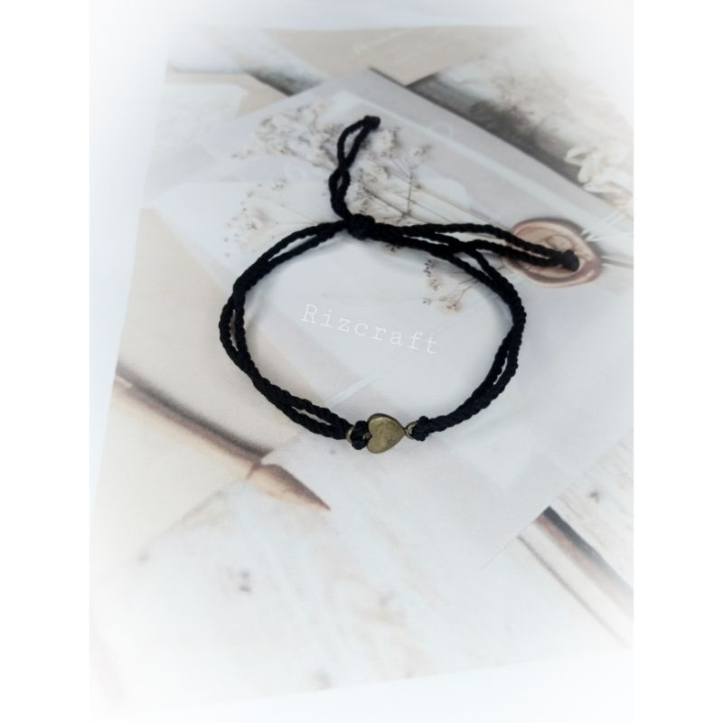 Gelang Love Bronze Benang Rajut polyester