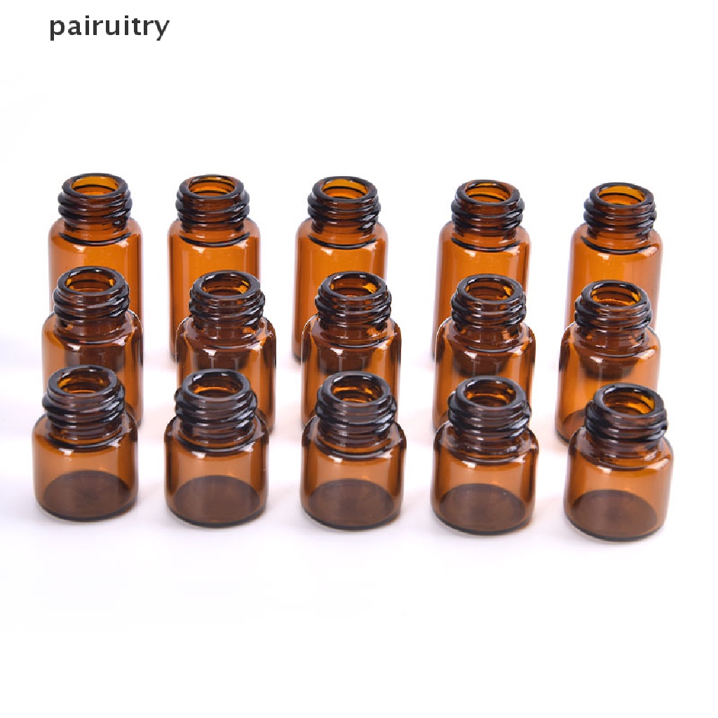 100pcs Botol Kaca Amber 1-3ml Untuk Sample Dram Minyak Esensial