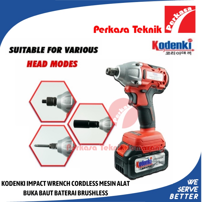 KODENKI IMPACT WRENCH CORDLESS MESIN ALAT BUKA BAUT BATERAI BRUSHLESS