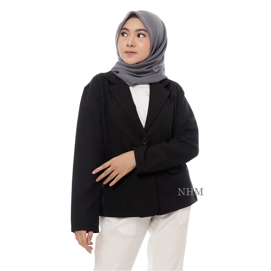 Blazer Kerja Wanita, Jas Hitam Kerja, Outer Muslim